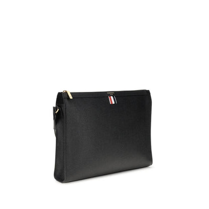 Thom Browne Black Calf Leather Bos Taurus Clutch Bag