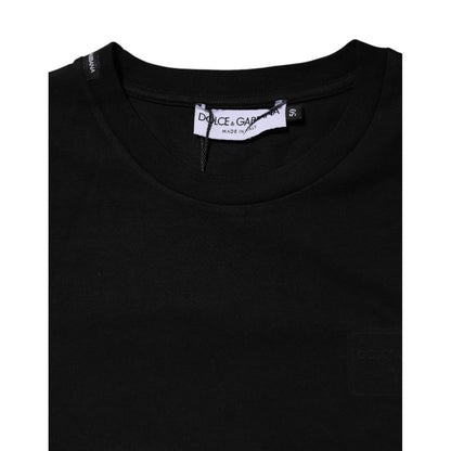 Dolce & Gabbana Black Cotton Crew Neck Short Sleeves T-shirt