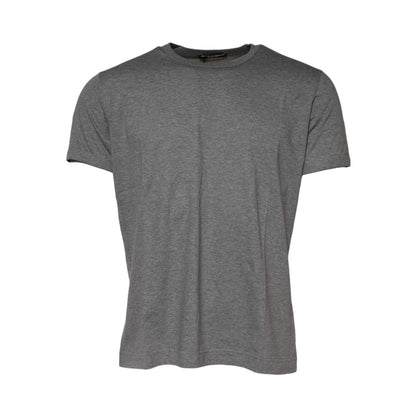 Dolce & Gabbana Gray Cotton Crew Neck Short Sleeves T-shirt