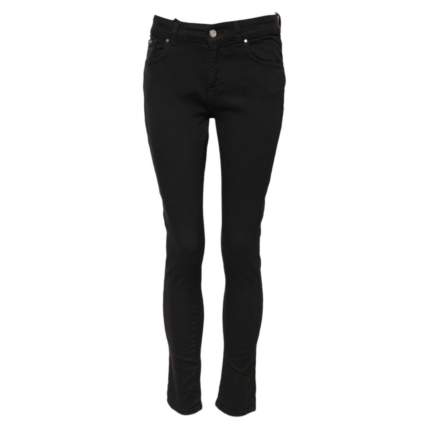 Dolce & Gabbana Black Cotton Skinny Mid Waist Denim Jeans