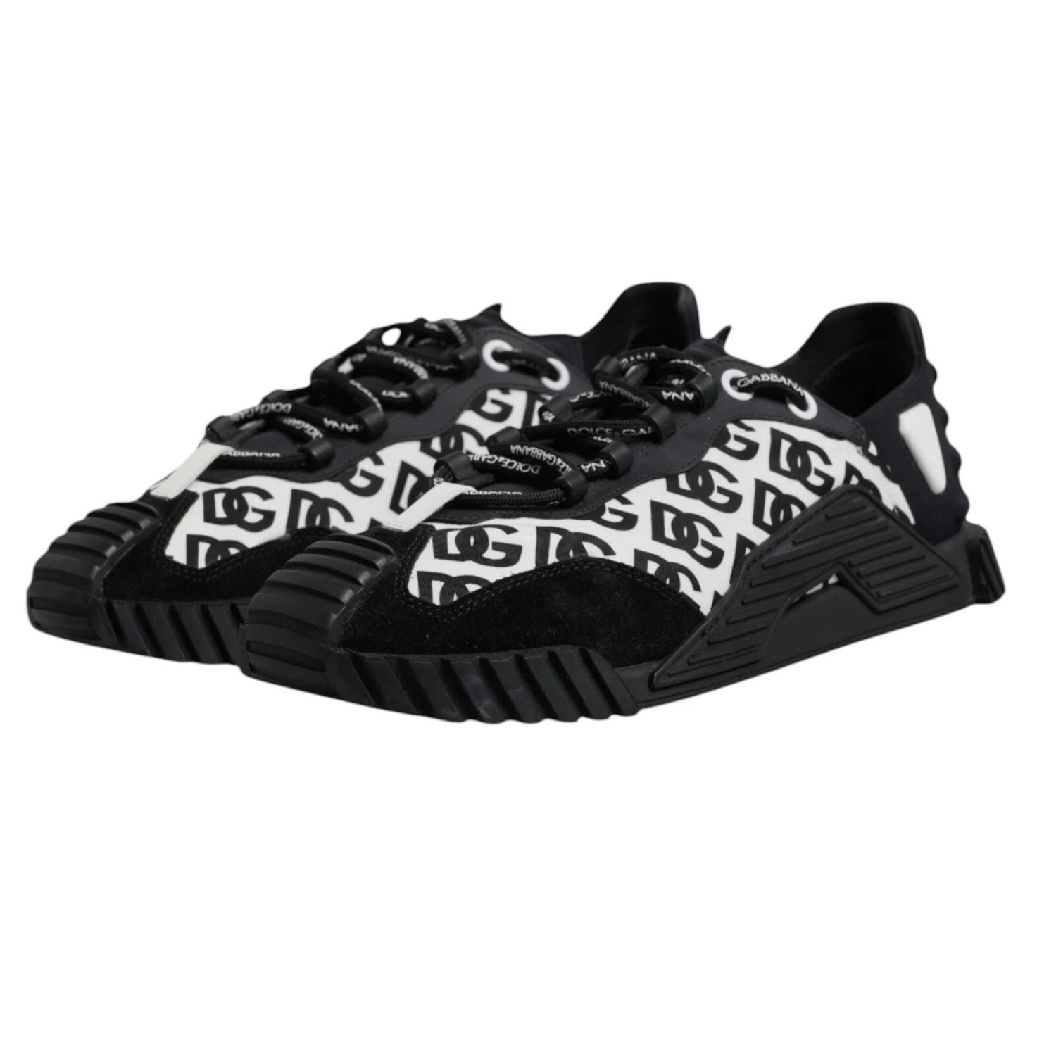Dolce & Gabbana Black Logo Lace Up Low Top NS1 Sneakers