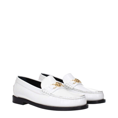 Versace White Leather Slip-On Loafers with front detail and logo, MPN 10121231A087731W00V, product code F82515.