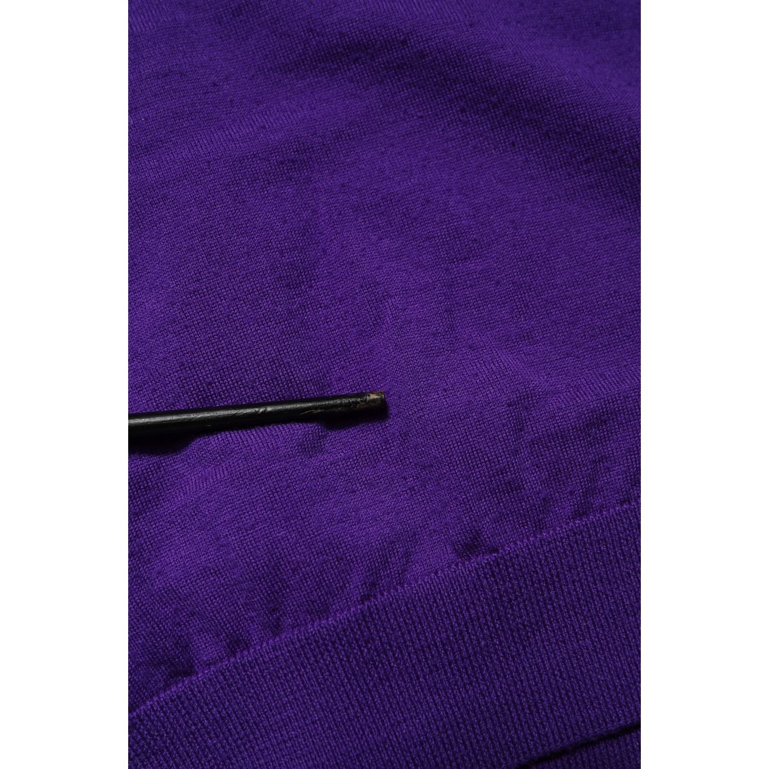 Dolce & Gabbana Purple Wool Knit V-neck Cardigan Sweater