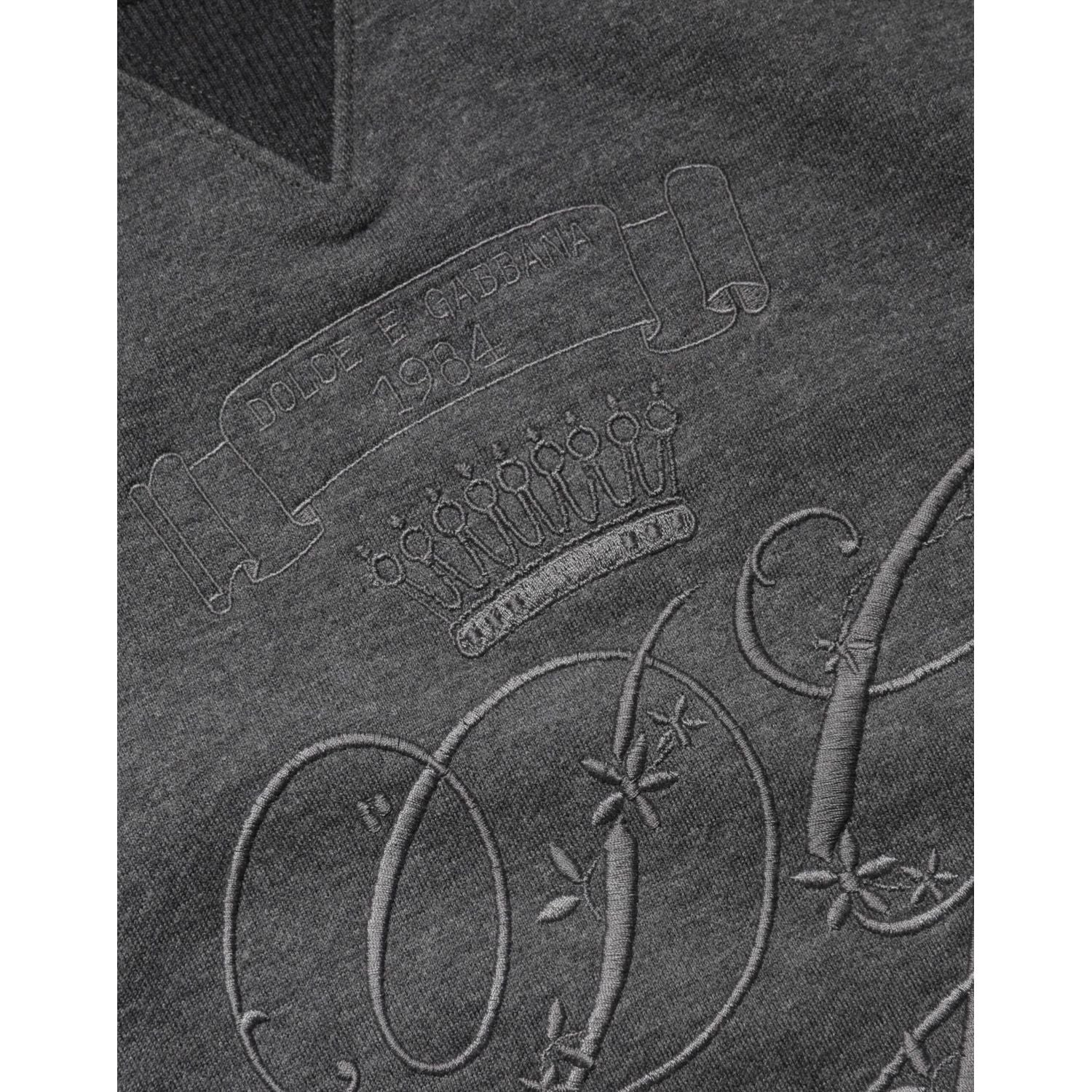 Dolce & Gabbana Gray DG Logo Embroidered Pullover Sweater