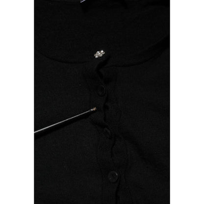 Dolce & Gabbana Black STAFF Round Neck Cardigan Sweater