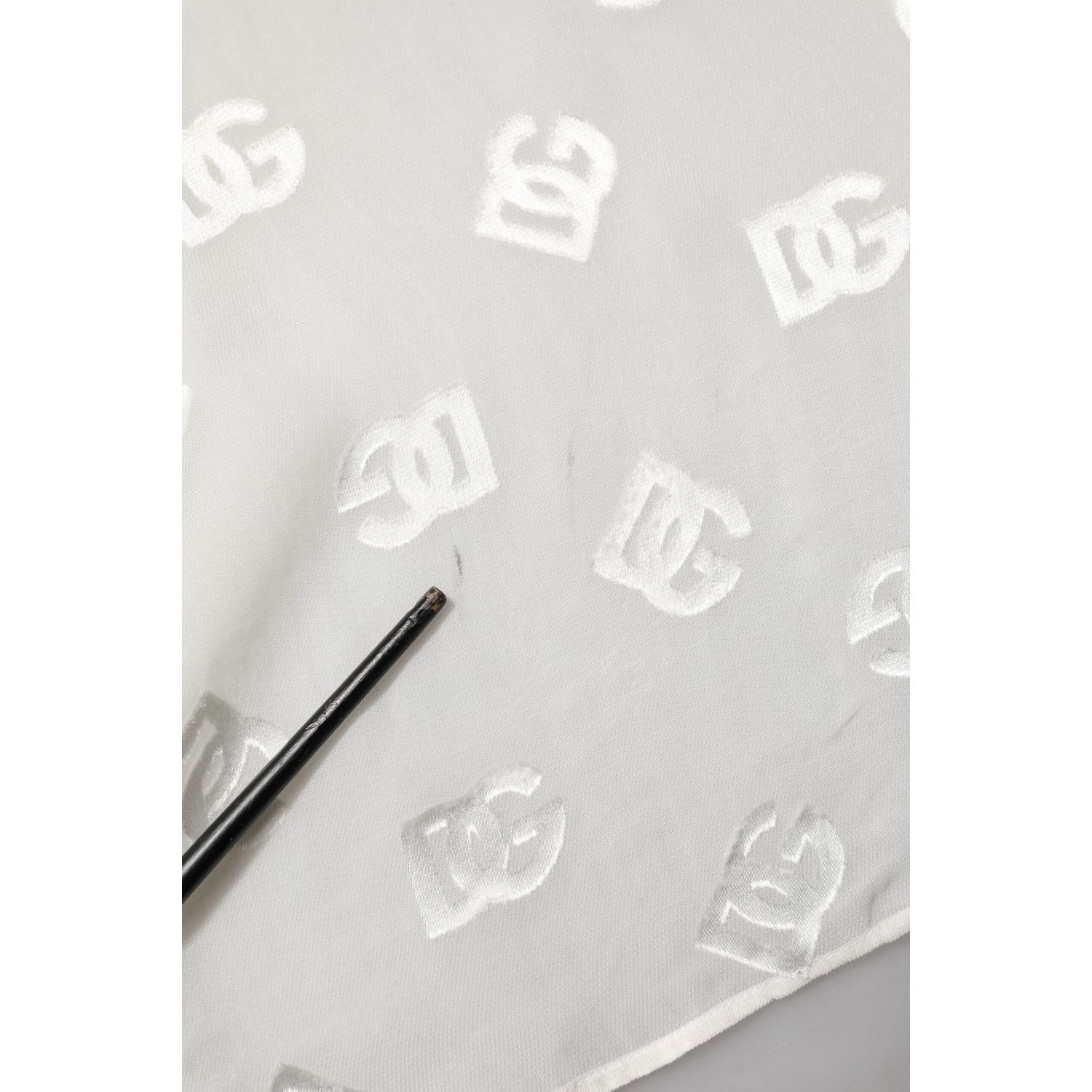 Dolce & Gabbana Off White Logo Monogram Ascot Collar Top