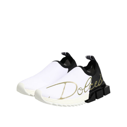 Dolce & Gabbana White Black Low Top Sorrento Sneakers Shoes