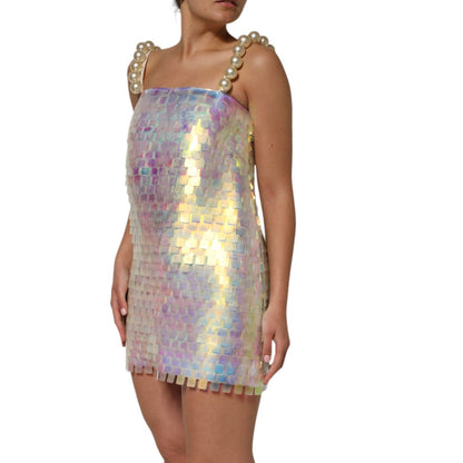 Dolce & Gabbana Multicolor Sequin Holographic Mini  Dress