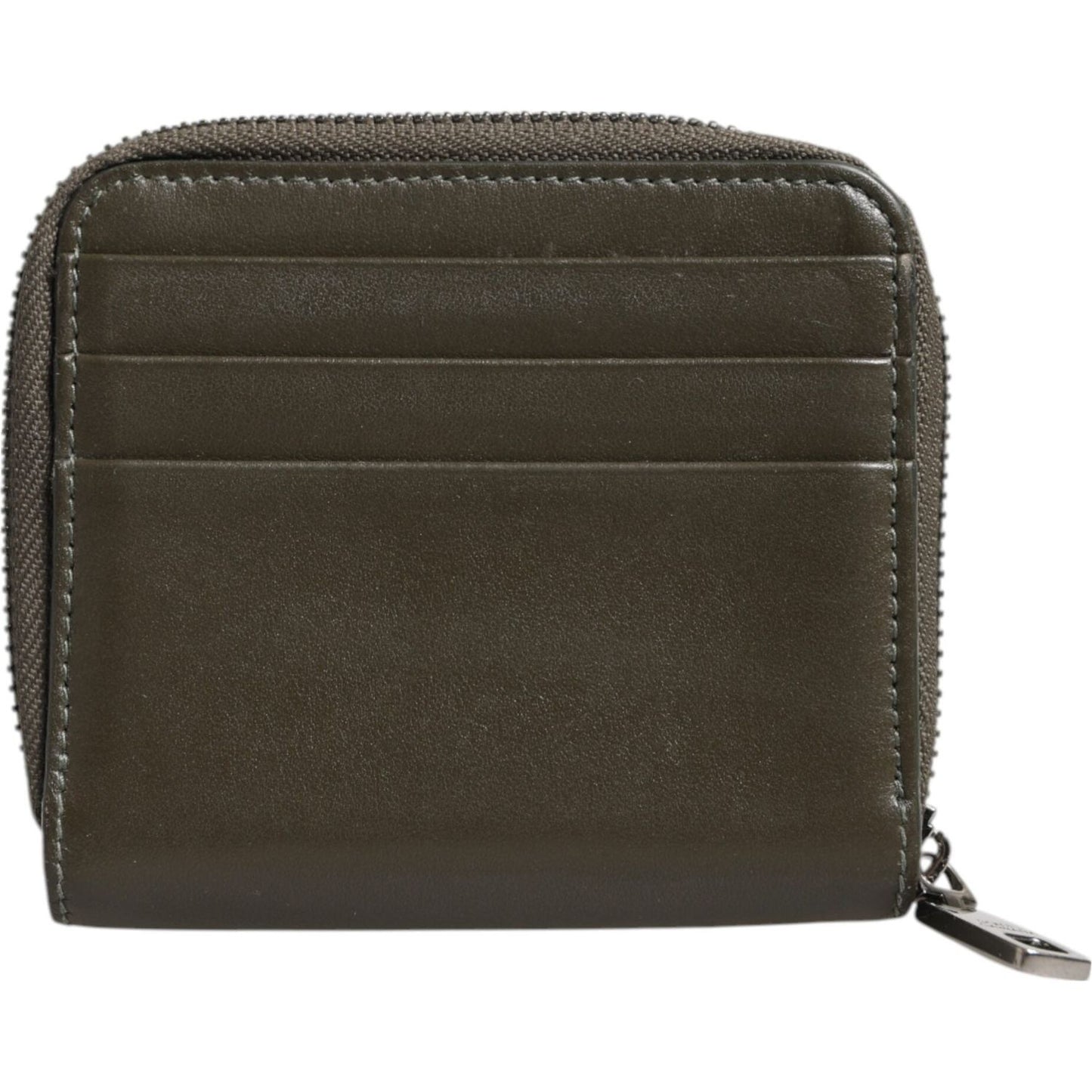 Dolce & Gabbana Brown Leather Logo Plaque Card Holder Coin Purse Wallet SMY11225