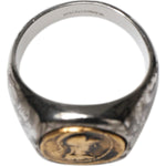 Dolce & Gabbana Silver Tone Engraved Two Color Real Brass Ring SMY11232-62
