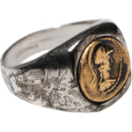 Dolce & Gabbana Silver Tone Engraved Two Color Real Brass Ring SMY11232-62
