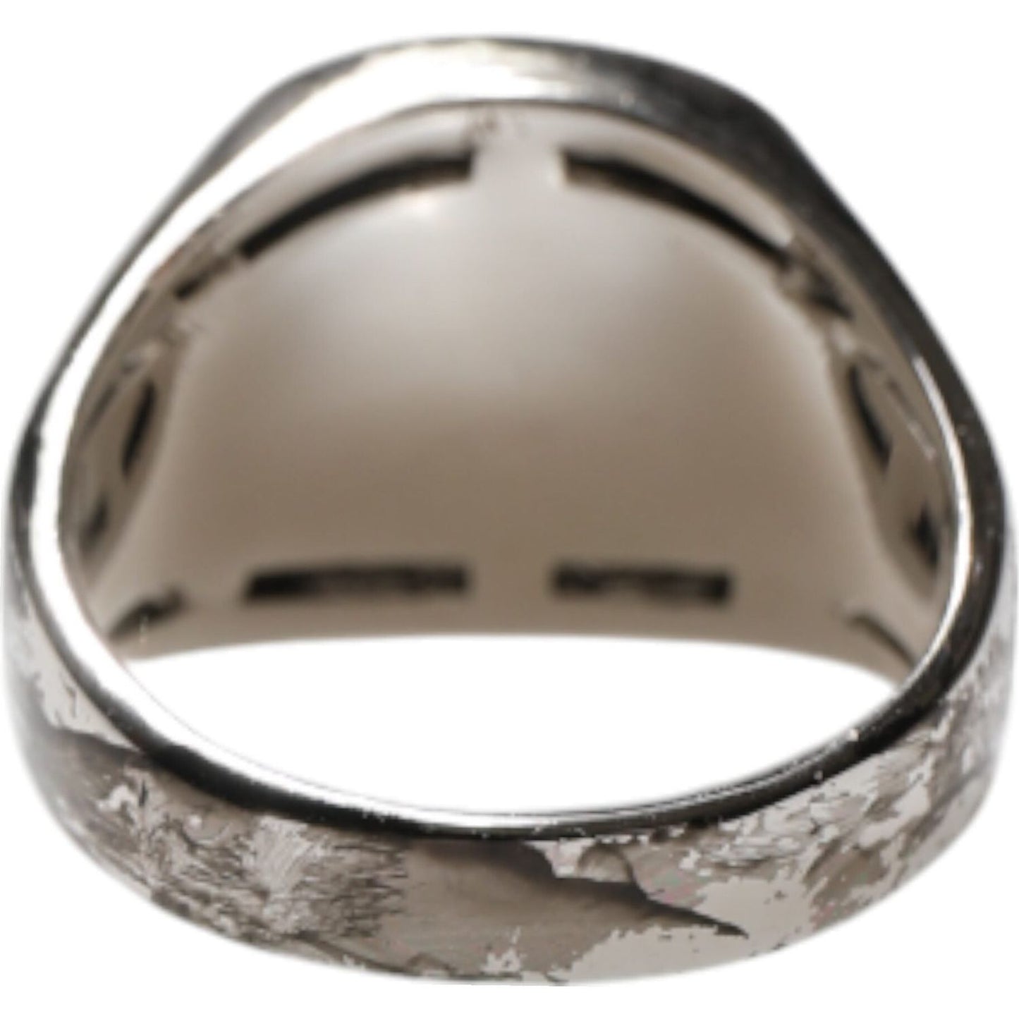 Dolce & Gabbana Silver Tone Engraved Two Color Real Brass Ring SMY11232-62