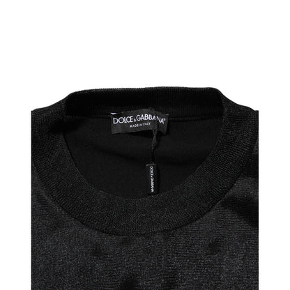 Dolce & Gabbana Black Polyester Pullover Sweatshirt Sweater