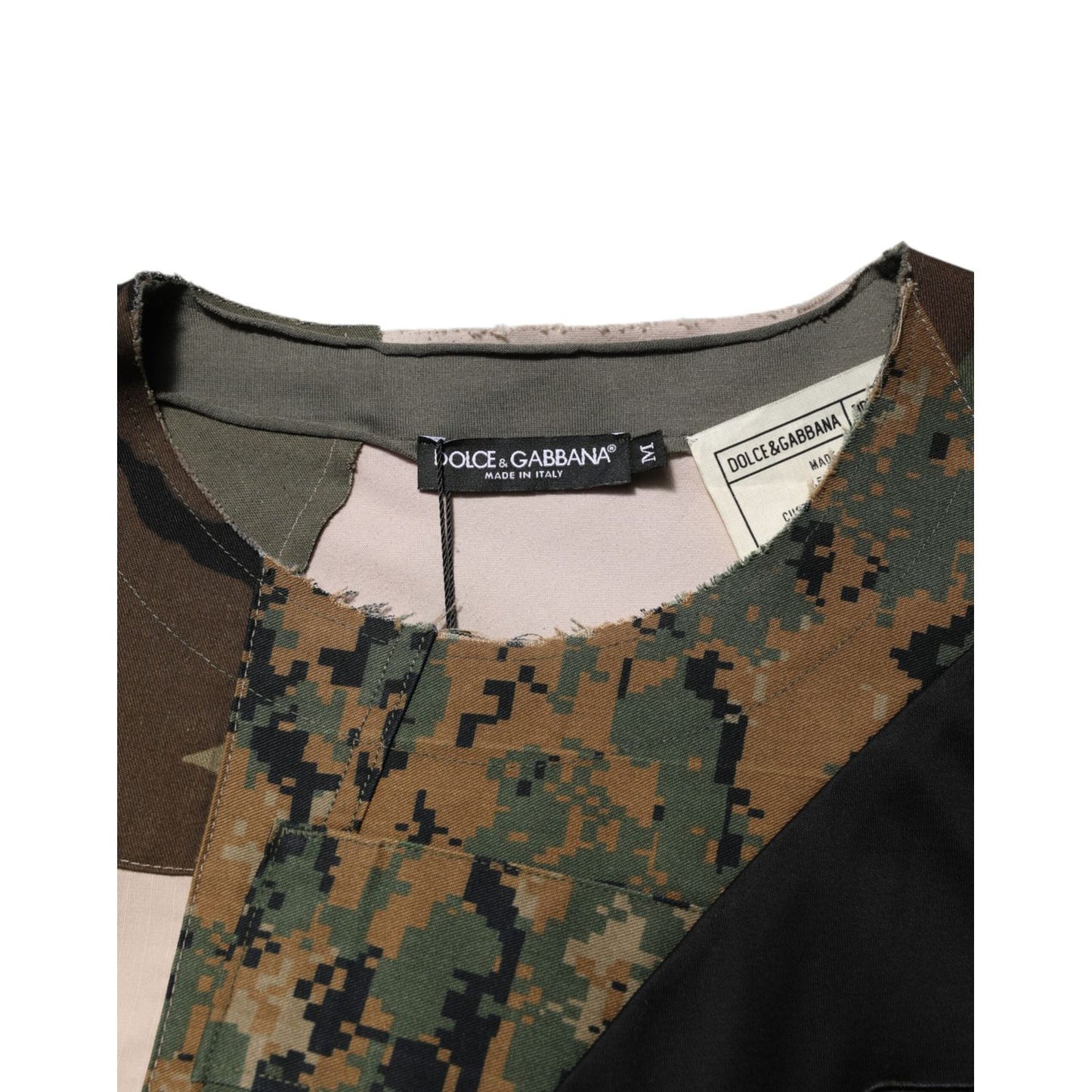 Dolce & Gabbana Multicolor Patchwork Cotton CrewNeck T-shirt