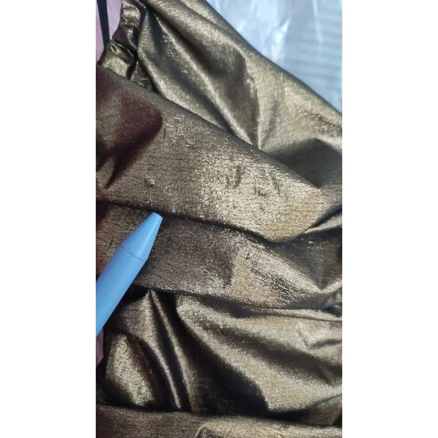 Dolce & Gabbana Gold Metallic Stretch Bodycon Ruched Dress