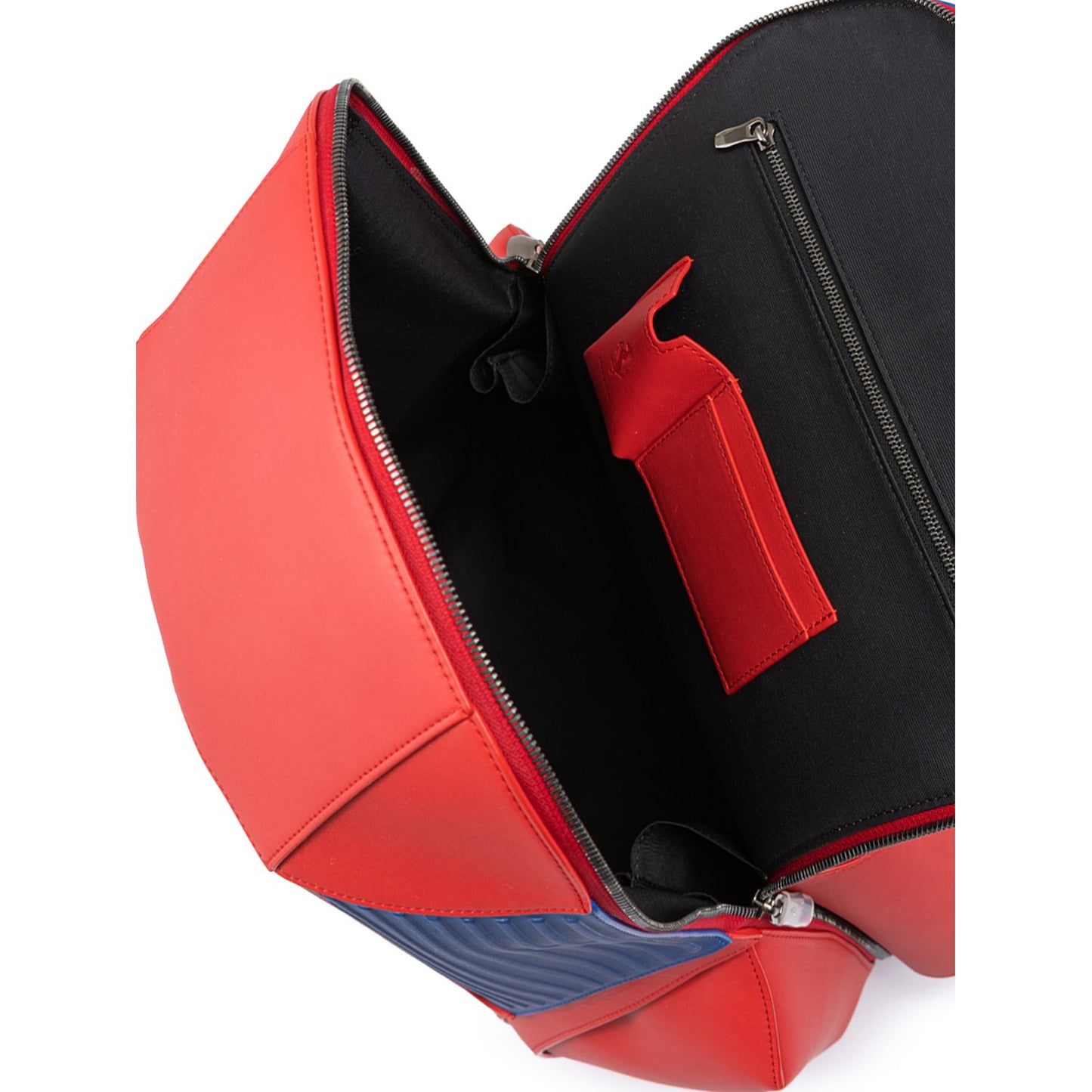 Ferrari Red Leather Technical Backpack