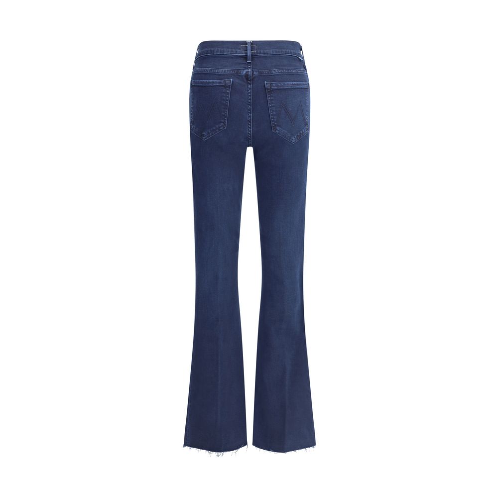 Mother Denim Blue Cotton Cropped Jeans