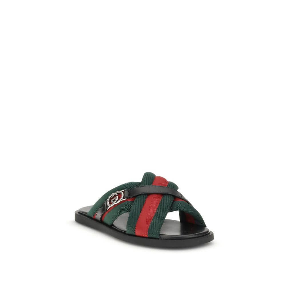 Gucci Black Polyamide Flat Sandals