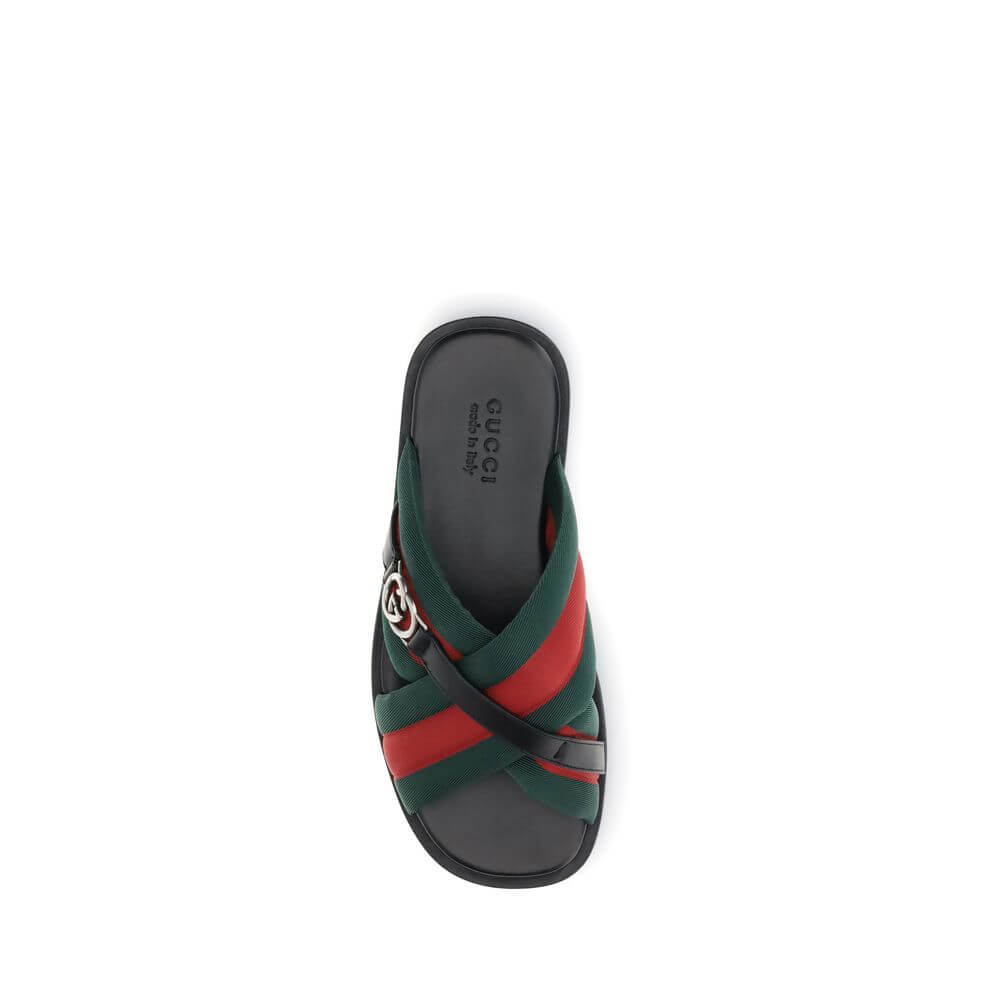 Gucci Black Polyamide Flat Sandals