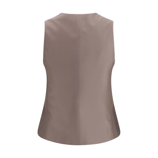 Giorgio Armani Single-breasted hemp and viscose Vest GI-GW001588U8130-IT44 | L