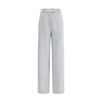 Brunello Cucinelli Gray Cotton Casual Pants with straight-leg fit and elegant sportswear design, featuring front zipper and pockets.