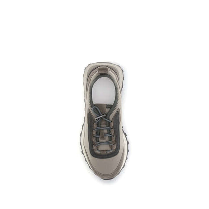 Top view of Brunello Cucinelli Brown Leather Athletic Sneakers showing drawstring closure and TPU rubber tread.