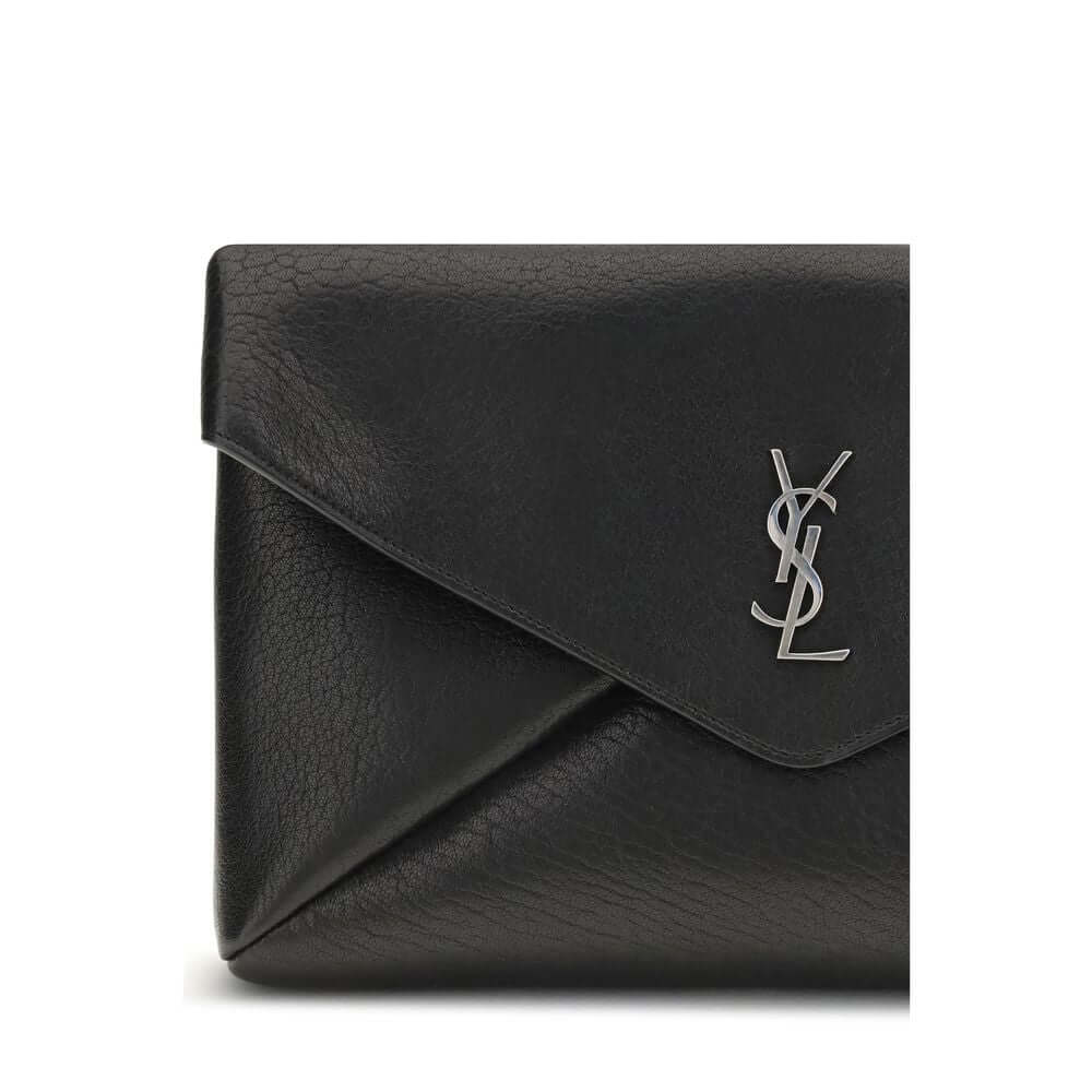 Saint Laurent Black Calf Leather Bos Taurus Clutch Bag