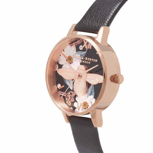 Olivia Burton Black Artificial Leather Watch