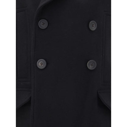 Rick Owens Black Fleece Wool Coat