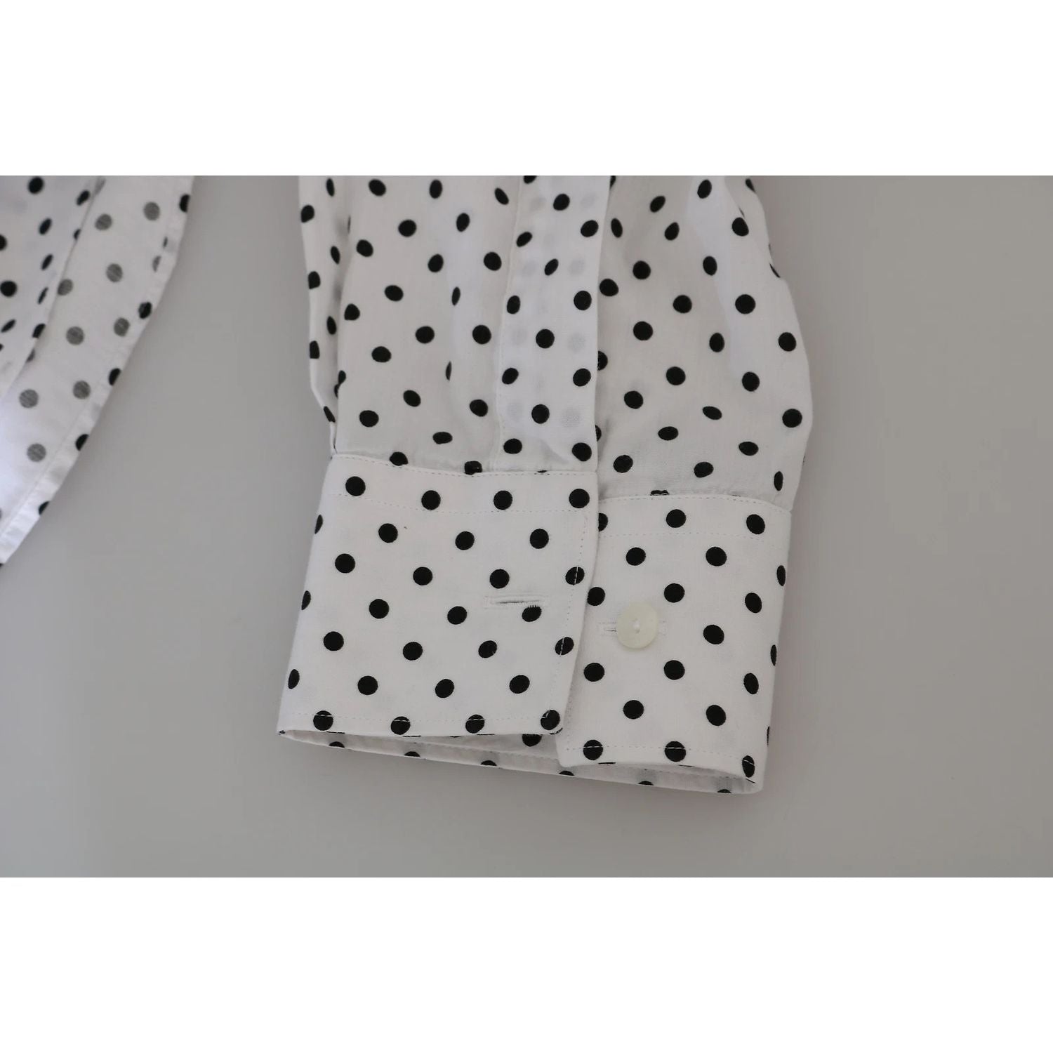 Dolce & Gabbana White Dotted Dress Formal MARTINI Shirt