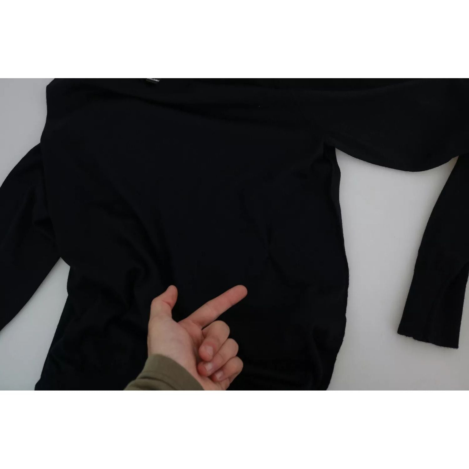 Dolce & Gabbana Black Cashmere Crewneck Pullover Sweater