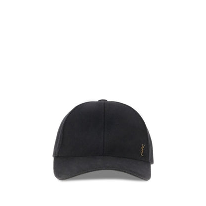 Saint Laurent Black Wool Cap (Baseball Hat)