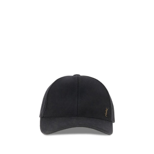 Saint Laurent Black Wool Cap (Baseball Hat)