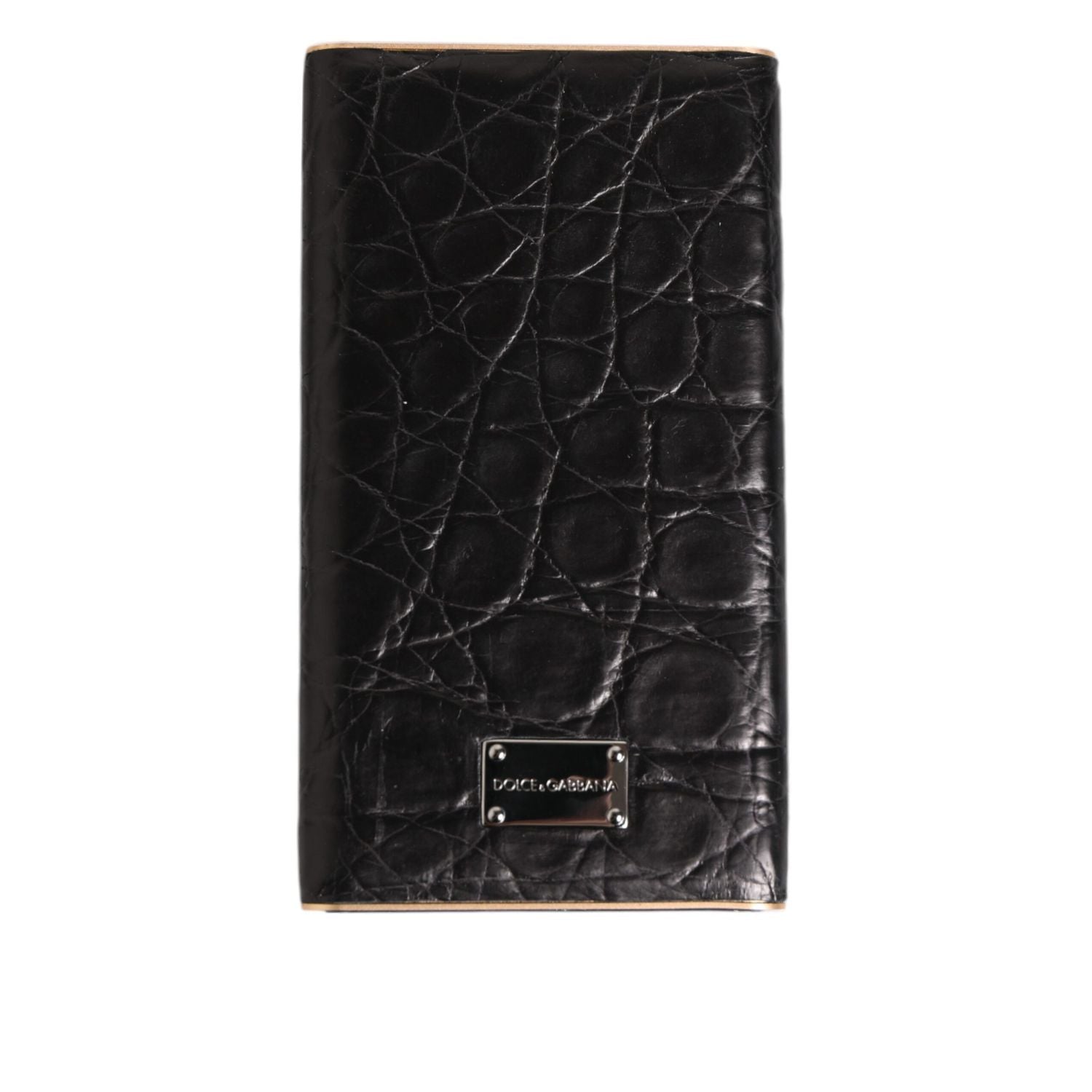 Dolce & Gabbana Black Leather Embossed Exotic 3000mAh  Power Bank Charger USB