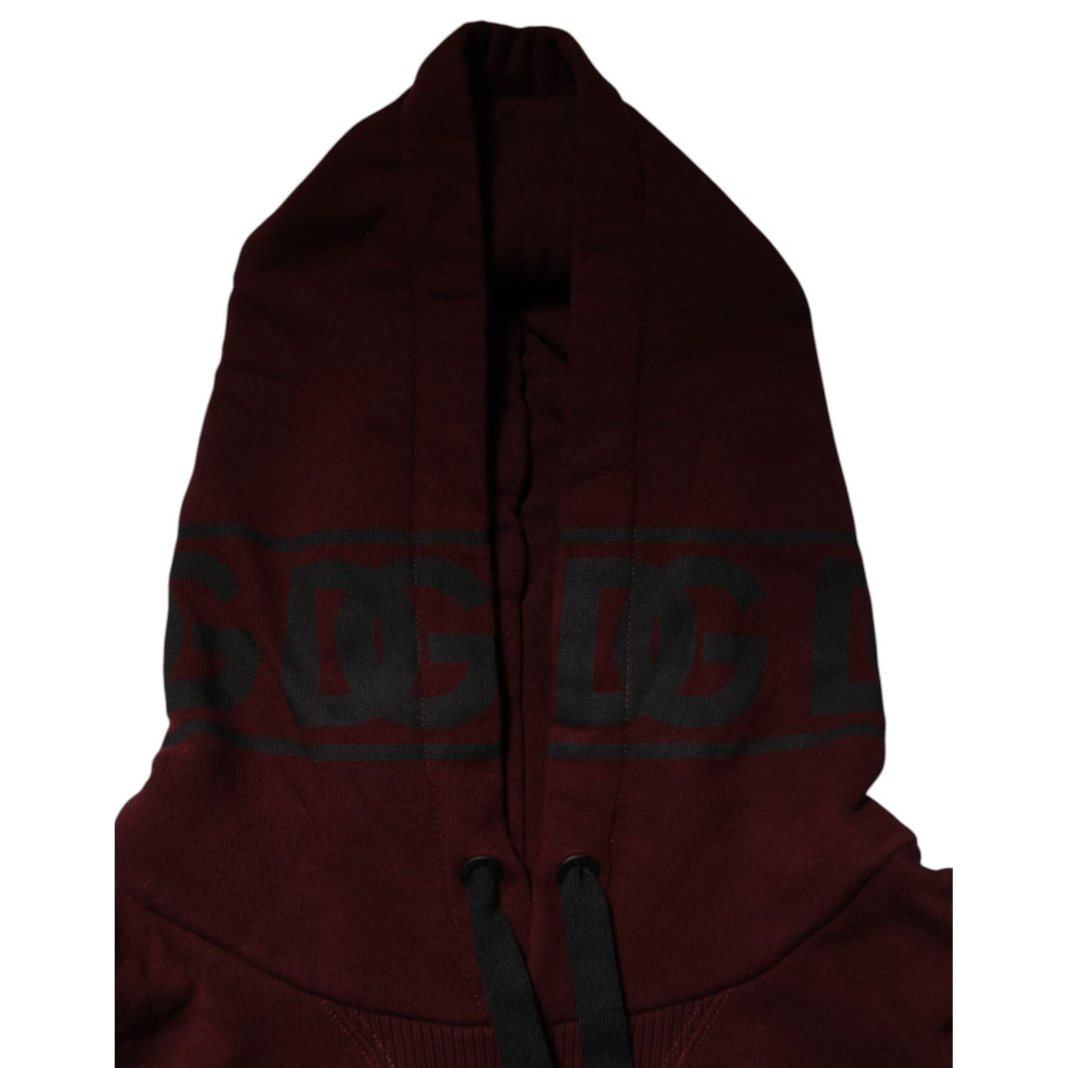Dolce & Gabbana Burgundy Cotton Plaid Lined Men Hoodie Sweater