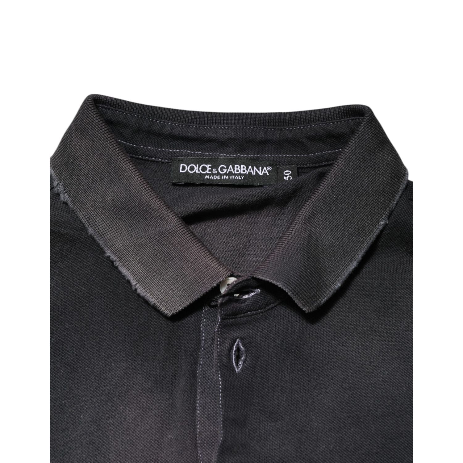 Dolce & Gabbana Gray Cotton Crown Collared Men Polo T-shirt