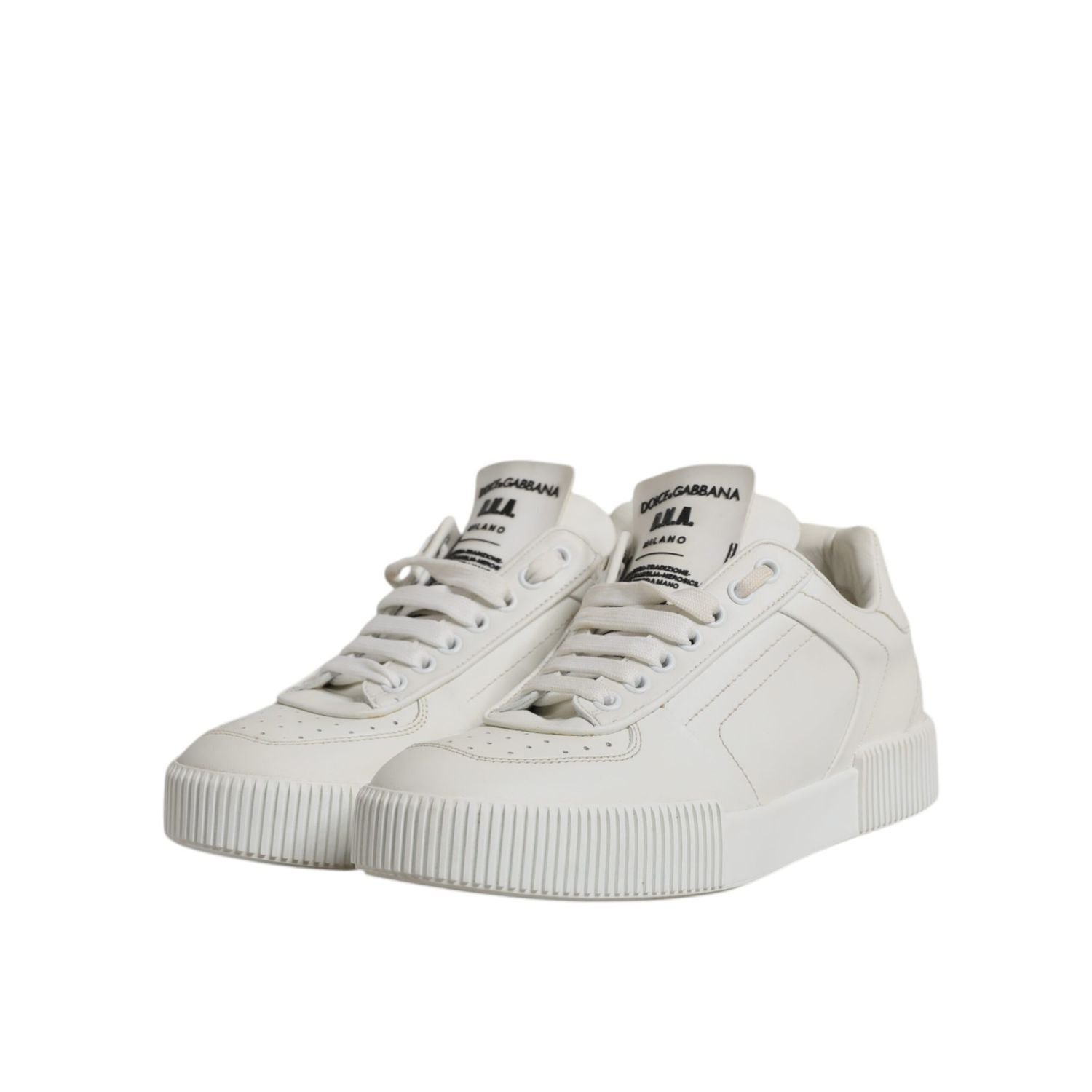 Dolce & Gabbana White Miami Leather Low Top Sneakers Shoes