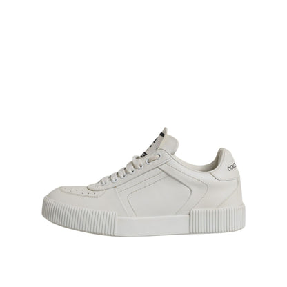 Dolce & Gabbana White Miami Leather Low Top Sneakers Shoes