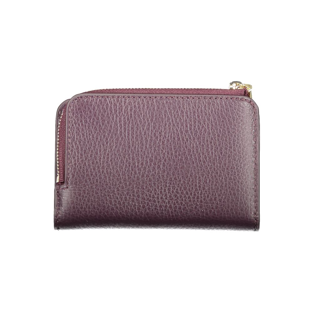 Coccinelle Purple Leather Women Wallet with chic zip closure and elegant design, perfect for functionality and style.
