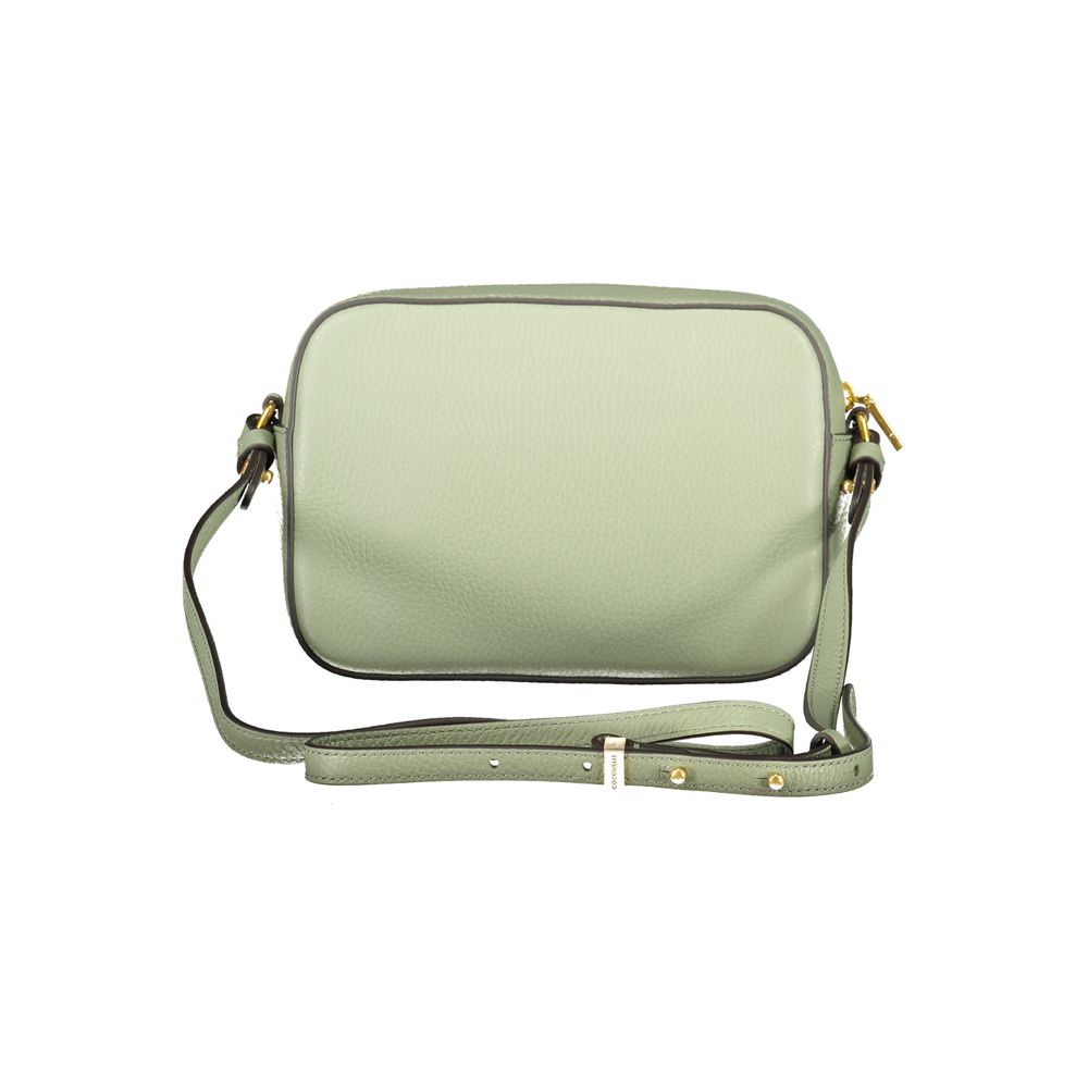 Coccinelle Green Leather Women Handbag with adjustable strap, featuring elegant design and practicality for modern fashion enthusiasts.