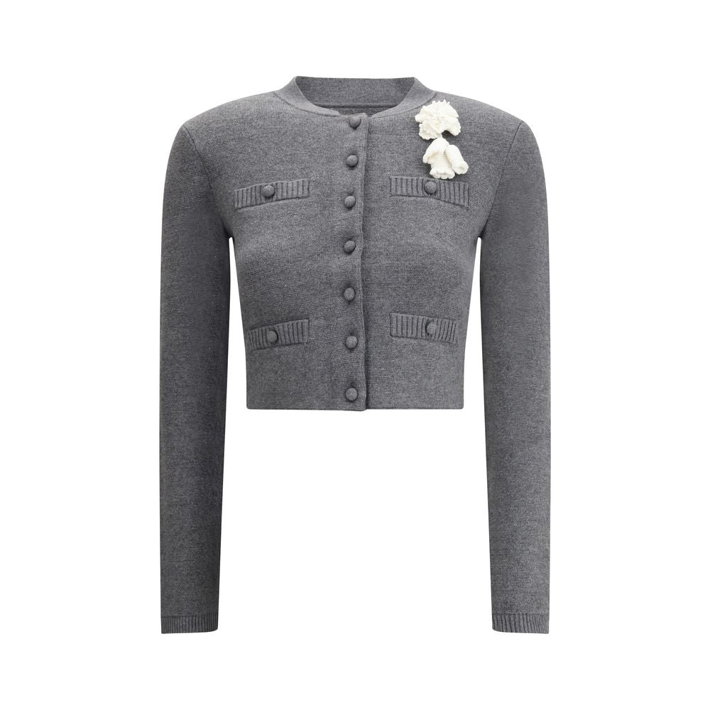 Self-Portrait Crocheted flower Cardigan SE-AW25010CBGRGREY-L