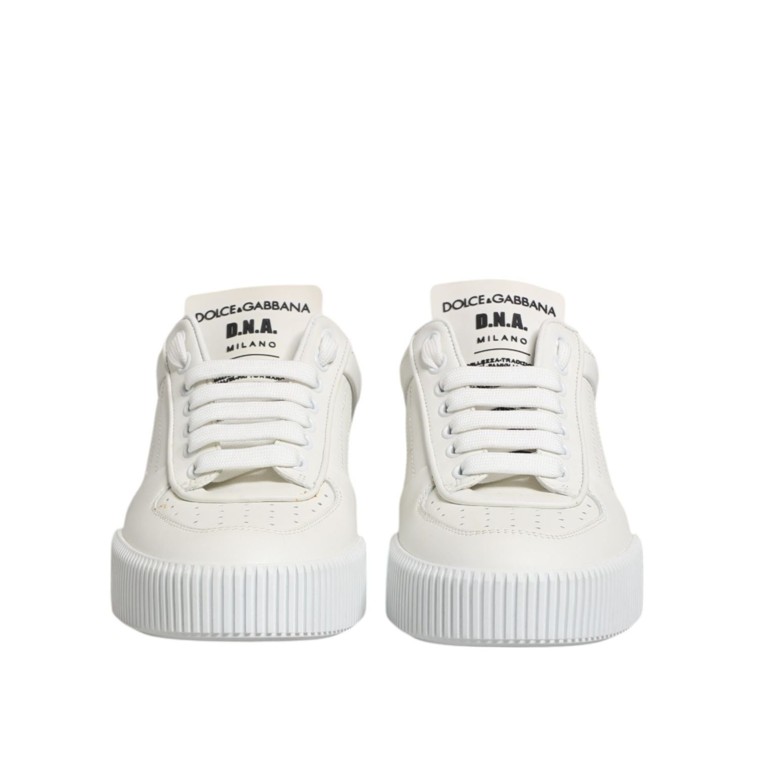 Dolce & Gabbana White Miami Leather Low Top Sneakers Shoes