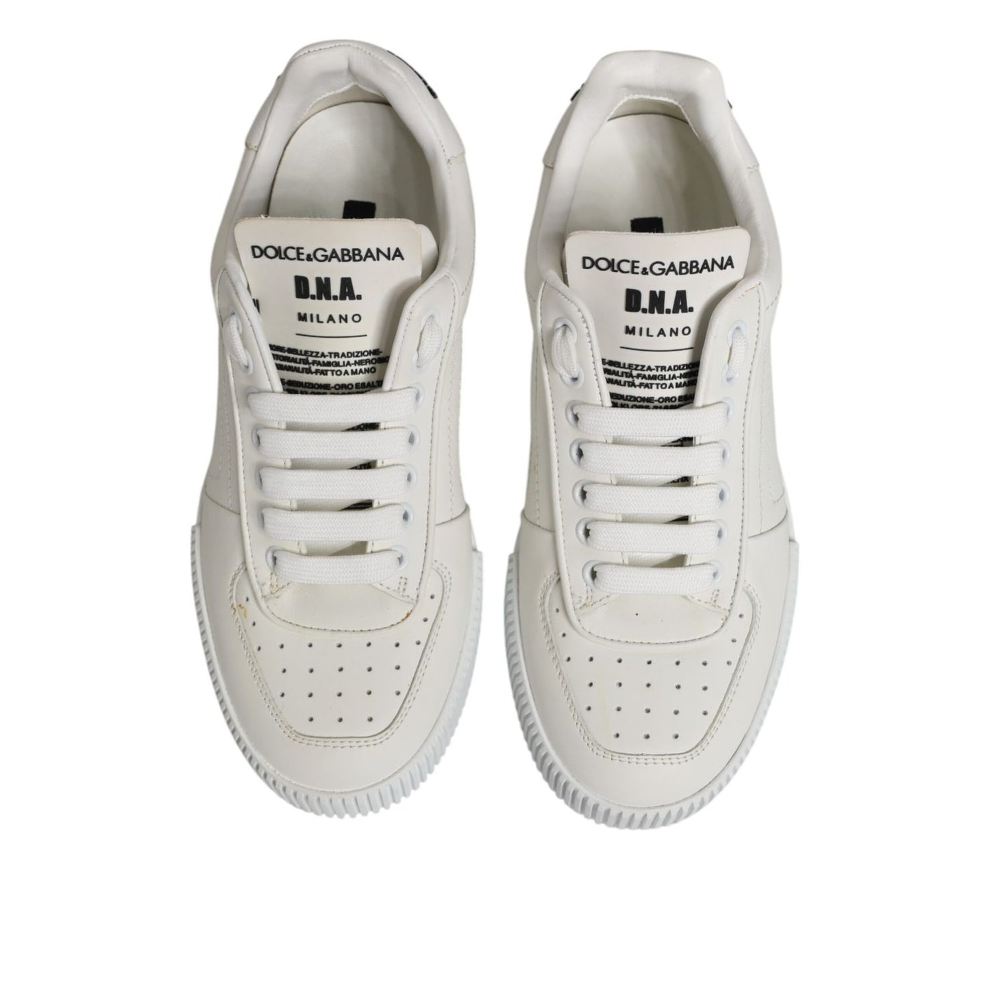 Dolce & Gabbana White Miami Leather Low Top Sneakers Shoes