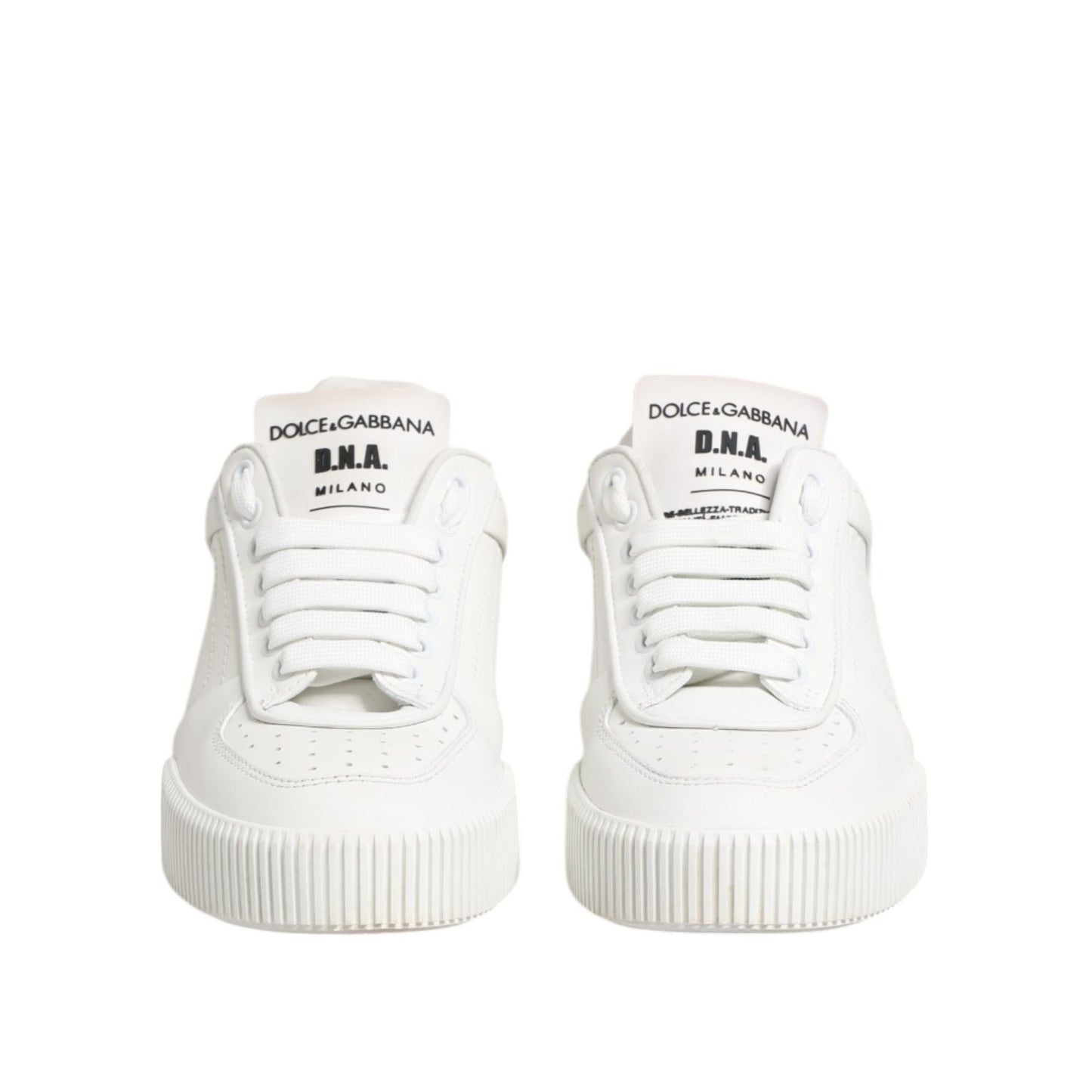 Dolce & Gabbana White Miami Leather Low Top Sneakers Shoes