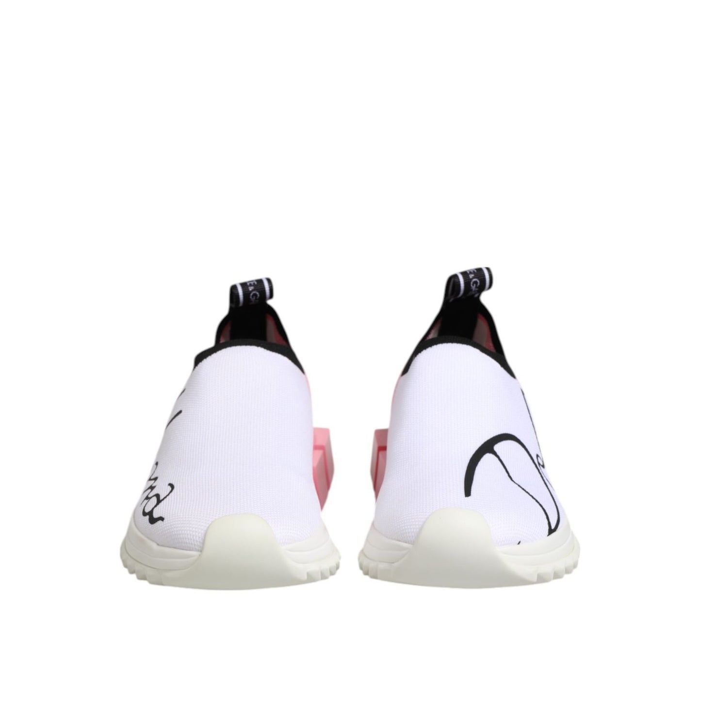 Dolce & Gabbana White Pink Low Top Sorrento Sneakers Shoes