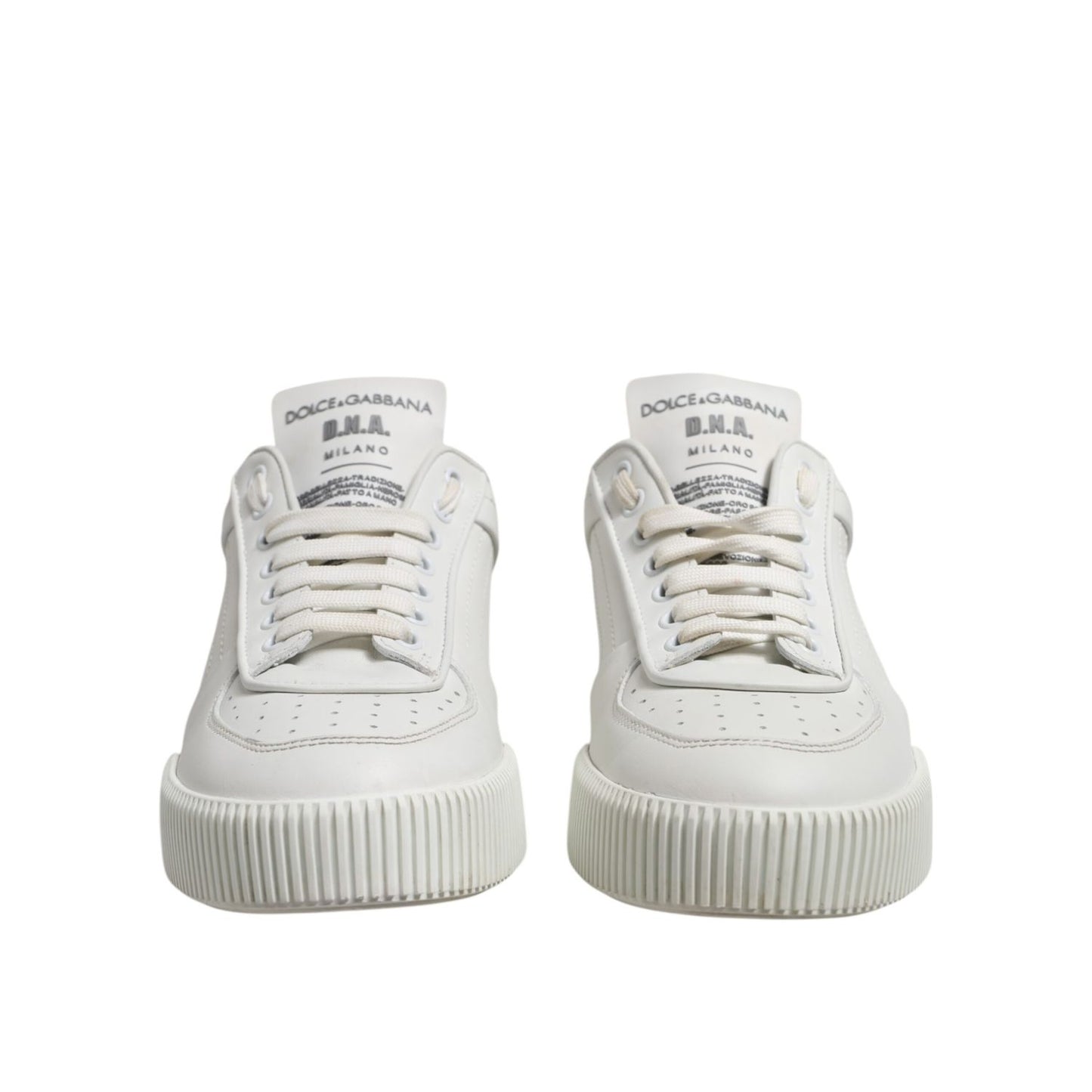 Dolce & Gabbana White Miami Leather Low Top Sneakers Men Shoes