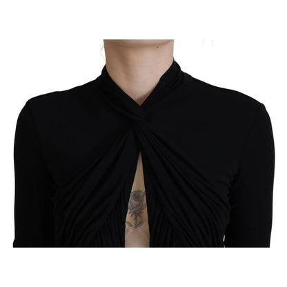 Dsquared² Black Viscose Long Sleeves Cut Out Mini Dress