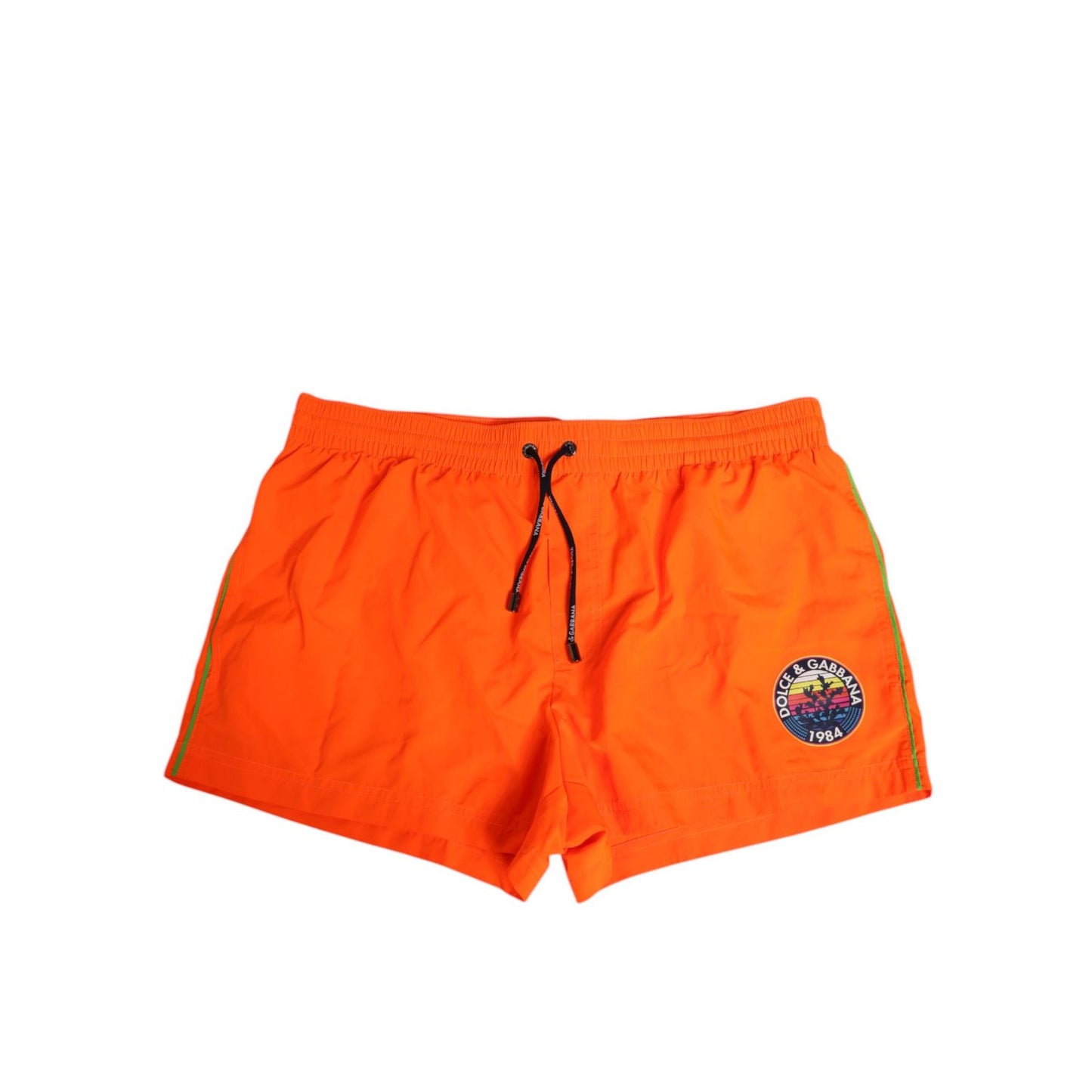 Dolce & Gabbana Orange Polyester Beachwear Men Shorts Swimwear