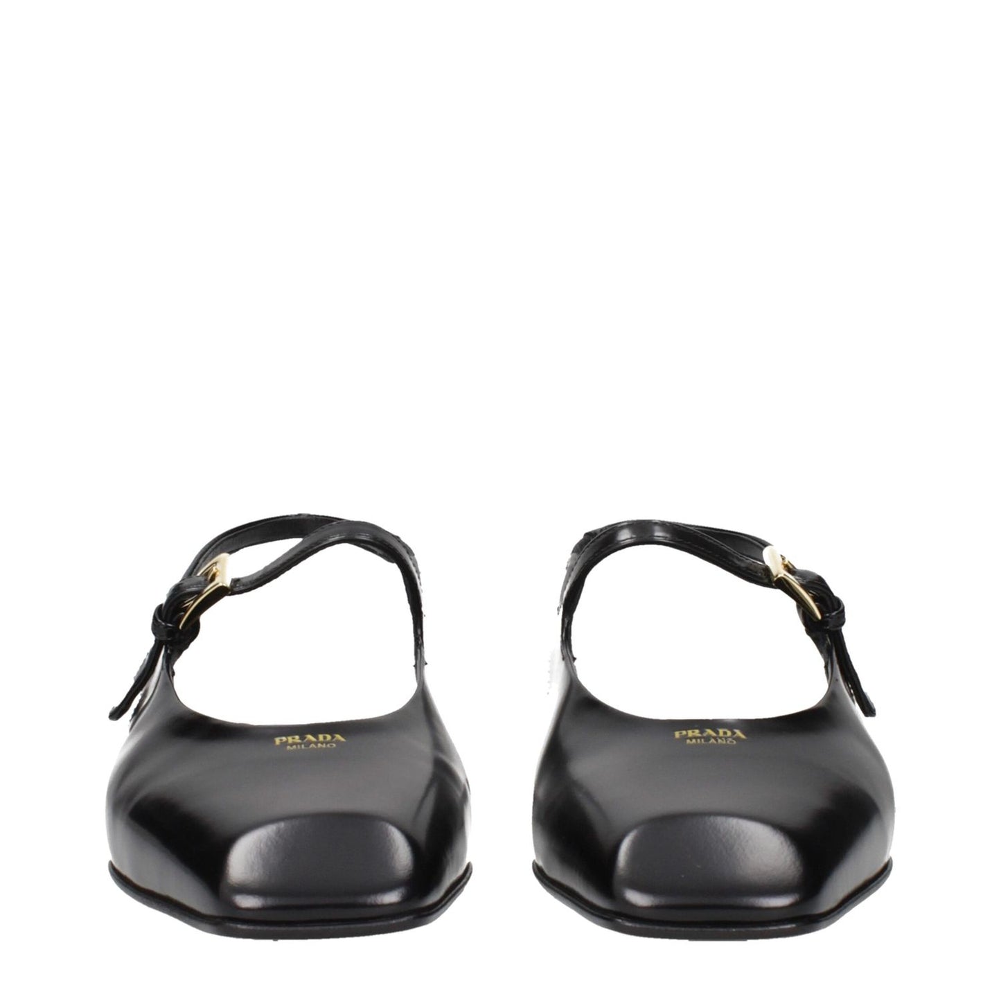 Prada Black Leather Flat Sandals