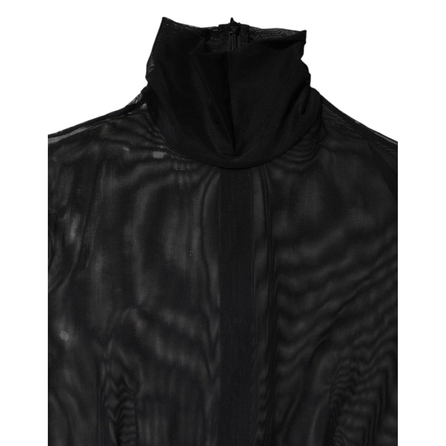 Dolce & Gabbana Black Sheer Mesh Long Sleeve Jumpsuit Bodysuit Dress